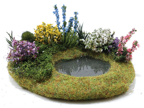 Dollhouse miniature VICTORIAN GARDEN POND